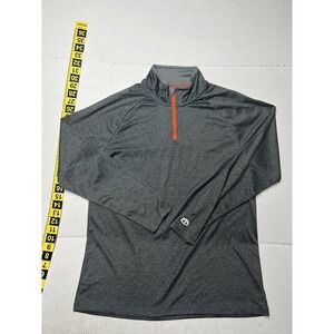 TapOut 1/4 Zip Pullover Men's Large Long‎ Sleeve TapOut Spell Out Mock Neck Gray